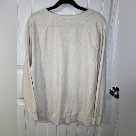 Wildfox Oatmeal Pullover Sweatshirt with Pink and Black Leopard Lip Graphic - Picture 6 of 6